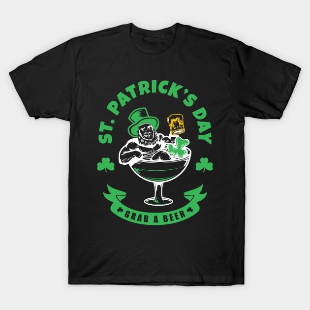 St. Patrick`s day Grab a Beer T-Shirt by Lin-Eve